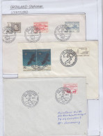 Greenland Station Stromfjord  5 Covers + Postcard "sitting Sun"  (GB177) - Scientific Stations & Arctic Drifting Stations