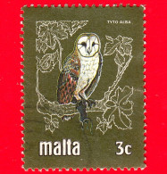 MALTA -  Usato - 1981 - Uccelli - Birds - Gufo - Barbagianni - Barn Owl (Tyto Alba)- 3 C - Malta