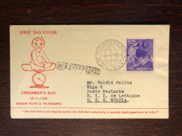 INDIA  FDC COVER 1958 YEAR PEDIATRICS HEALTH MEDICINE STAMPS - Covers & Documents