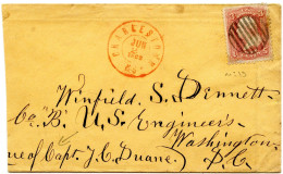 ETATS UNIS - CIVIL WAR ENVELOPPE (REDUITE A GAUCHE) DE CHARLESTON POUR WASHINGTON S.C. JUIN 1862 - Storia Postale