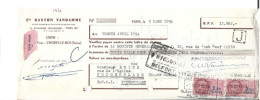 Traite 1954 / 94 CHOISY LE ROI 75008 PARIS / Gaston VANDAMME Pour 70 FOUGEROLLES - Bills Of Exchange