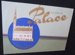 HOTEL CAMPING INN DECAL PALACE TALLINN ESTONIA ASTONIA USSR RUSSIA LUGGAGE LABEL ETIQUETTE AUFKLEBER DECAL STICKER - Etiquettes D'hotels