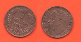 Un Centesimo 1897 Italia Regno Umberto I° One Cent 1897 Rare Date  ∇21 - 1878-1900 : Umberto I.