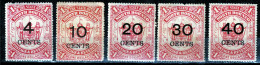 NORTH BORNEO 1895 SET 4 CENTS OVERPRINTS MH NO GUM - Borneo Septentrional (...-1963)