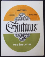 HOTEL CAMPING INN DECAL GINTARAS VILNIUS VIESBUTIS LITHUANIA USSR RUSSIA LUGGAGE LABEL ETIQUETTE AUFKLEBER DECAL STICKER - Hotel Labels