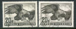 AUSTRIA 1952-59 Birds 20 S. On Both Papers Used.  Michel 968x,y - Gebraucht