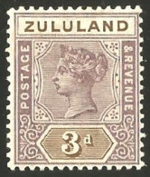 Zululand 1894. 3d Dull Mauve And Olive-brown. SACC17*, SG 23*. - Zoulouland (1888-1902)