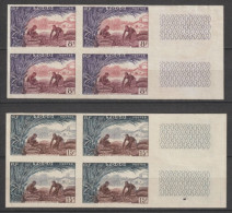 TOGO - 1954 - BLOC De 4 NON DENTELE ! YVERT N° 256/257 (*) NEUF SANS GOMME - COTE = 160 EUR - Nuevos