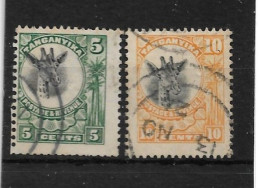 TANGANYIKA 1925 5c, 10c SG 89, 90 FINE USED - Tanganyika (...-1932)