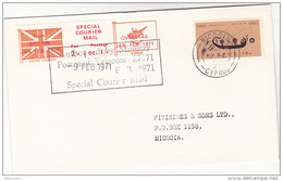 1971 COVER Nicosia CYPRUS Stamps GB POSTAL STRIKE COURIER MAiL LABEL - Cartas