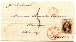 ETATS UNIS - 10 CTS (PLI) SUR LETTRE DE NEW YORK POUR LA FRANCE, 1871 - Lettres & Documents