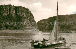 73696215 St Goarshausen Die Loreley Fischerboot Am Rhein St Goarshausen - Loreley