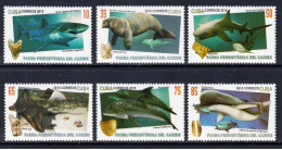 2015 Cuba Prehistoric Fauna Sharks Fish Dolphins Complete Set Of 6 MNH - Nuovi