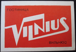 HOTEL CAMPING INN DECAL VILNIUS VIESBUTIS LITHUANIA USSR RUSSIA LUGGAGE LABEL ETIQUETTE AUFKLEBER DECAL STICKER - Etiquettes D'hotels
