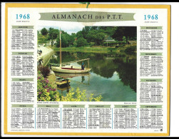 Almanach  Calendrier  P.T.T  -  La Poste -  1968 -  Pont Aven - Grossformat : 1961-70