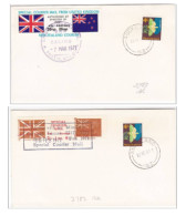 2 Diff NEW ZEALAND Stamps GB POSTAL STRIKE COURIER MAiL LABEL Covers  1971 Cover - Brieven En Documenten