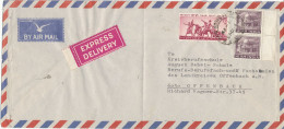 India Express Delivery Air Mail Cover Sent To Germany 9-10-1968 Topic Stamps Folded Cover - Airmail