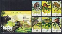 2016 Cuba Endangered Hutias Mammals  Complete Set Of 6 + Souvenir Sheet MNH - Nuevos