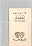 73695998 Milspe Kalender 1957 Wappen-Apotheke Klapp-Prospekt Milspe - Ennepetal