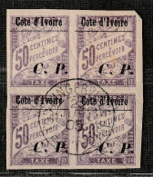 COTE D'IVOIRE - COLIS POSTAUX : N°14 En Bloc De 4 Obl (1904) 50c Lilas - Usati