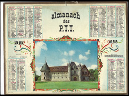 Almanach  Calendrier  P.T.T  -  La Poste -  1968 - Chateau De Saint Germain De Livet 14 - Big : 1961-70