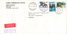 Finland Cover Sent Express To Denmark 30-5-1982 1982 Topic Stamps (from The Embassy Of Cuba Helsinki) - Covers & Documents