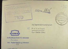 DDR-ZKD-Brief Mit Kastenst. "GHG Lebensmittel 1502 Potsdam-Babelsberg1" Vom 17.12.65  ZKD-Nr.1815 An  HO/G Potsdam-Stadt - Briefe U. Dokumente