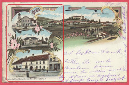 Neulengbach Österreich Autriche - Litho 4 Blick : Westbahn - Bahnhof - Villa Schmatz - Gasthaus Im 1900. - Neulengbach