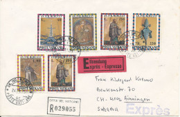 Vatican Registered Cover Sent Express To Switzerland 24-11-1975 Topic Stamps - Lettres & Documents