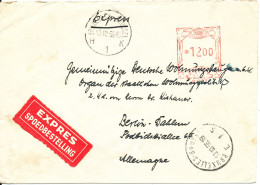 Belgium Express Cover With Meter Cancel Bruxelles 13-10-1956 Sent To Germany - Cartas & Documentos