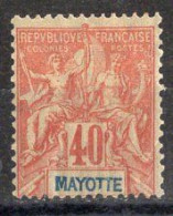 MAYOTTE Timbre-poste N°10* Neuf Charnière Cote : 30€00 - Neufs