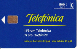 P-403 TARJETA TELEFONICA DE ESPAÑA DEL II FORUM DE TELEFONICA DEL 10/99 Y TIRADA 3000 - Privé-uitgaven