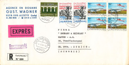 Luxembourg Registered Cover Sent Express To Switzerland 3-7-1984 Nice Franked Cover - Briefe U. Dokumente