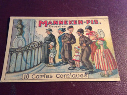 Carte / Carton De Présentation Vierge Pour 10 Cartes Comiques MANNEKEN - PIS - Monumentos, Edificios