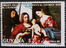 Guyane 1988 The 500th Anniversary Of The Birth Of Titian, 1488-1576  Stampworld N° 2250 Issu Du Bloc - Guyane (1966-...)