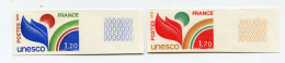 FRANCE TIMBRES DE SERVICE N°56 / 57 ** NON DENTELES U. N. E. S. C. O. - 1971-1980