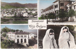 AL339 SOUVENIR DE TIZI OUZOU - 4 VUES - VUE GENERALE / LA GENDARMERIE / LA POSTE / LES DEUX MAURESQUES - Tizi Ouzou