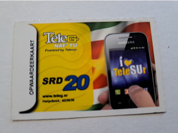 SURINAME US 20,-  / UNITS GSM  PREPAID/  / I LOVE TELE SUR     /    MOBILE CARD    **16294 ** - Suriname