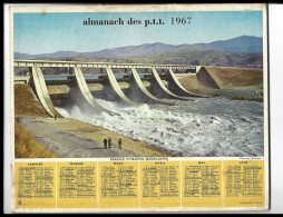 Almanach  Calendrier  P.T.T  -  La Poste -  1967 - Barrage  D'oraison - Estaing - Big : 1961-70