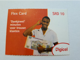 SURINAME US 10-  / DIGICEL /  UNITS GSM  PREPAID/  / MAN WITH PHONE  AND BANKNOTE      /    MOBILE CARD    **16299 ** - Surinam