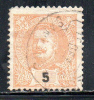 PORTOGALLO PORTUGAL 1895 1905 KING CARLOS I ROI RE CARLO 5r USATO USED OBLITERE' - Used Stamps