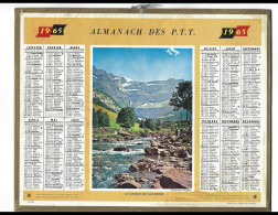 Almanach  Calendrier  P.T.T  -  La Poste -  1965 -  Le Cirque De Gavarnie - Grand Format : 1961-70