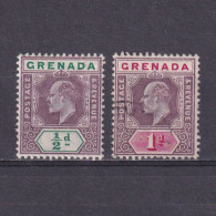 GRENADA 1902, SG #57-58, Part Set, King Edward VII, Wmk Crown CA, MH/Used - Grenade (...-1974)