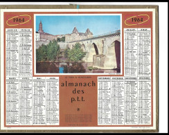 Almanach  Calendrier  P.T.T  -  La Poste -  1964 - Le Tarn A Montauban - Formato Grande : 1961-70