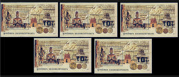 India Indien Inde 2011 Krishnadevaraya UNESCO Temple King Royalty Miniature Sheet Lot Of 5 KB Bloc - Blocs-feuillets