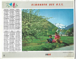 Almanach  Calendrier  P.T.T  -  La Poste -  1964 -vallee De Lesponne - Villeneuve Haute Provence - Formato Grande : 1961-70