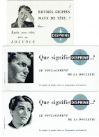 Lot De 3 Buvards. Pharmacie. DISPRINE. Rhumes, Grippes... - Drogheria