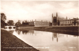 CAMBRIGE, KINGS COLLEGE CHAPEL, ARCHITECTURE, BRIDGE, ENGLAND, UNITED KINGDOM, POSTCARD - Cambridge