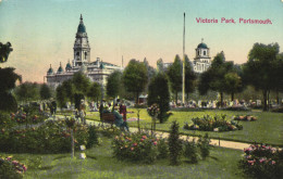 PORTSMOUTH, HAMPSHIRE, VICTORIA PARK, ARCHITECTURE, TOWER WITH CLOCK, ENGLAND, UNITED KINGDOM, POSTCARD - Portsmouth