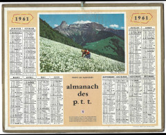 Almanach  Calendrier  P.T.T  -  La Poste -  1961 - Parmi Les Narcisses - Groot Formaat: 1961-70